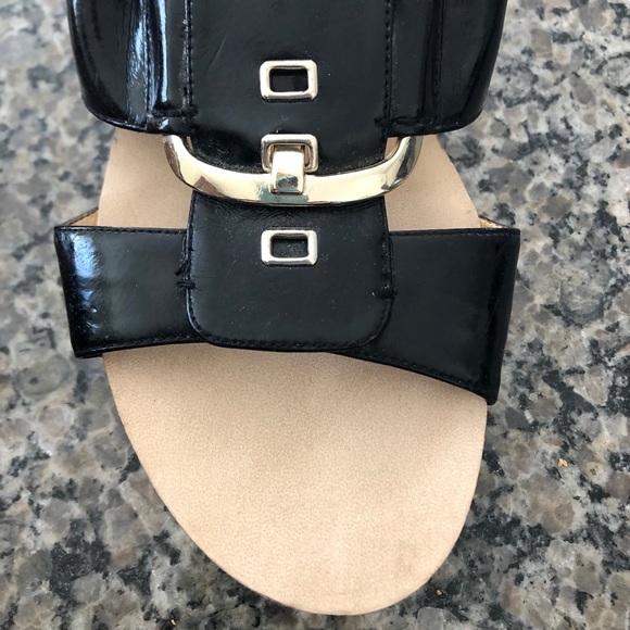 Nine West Black Patent Leather Cork Wedges - Picture 7 of 7